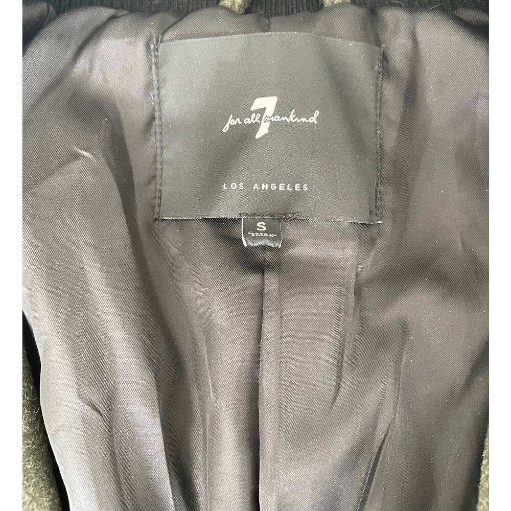 7 For All Mankind Mixed-Media Cropped Bomber Blazer Jacket Size Small - Picture 6 of 6